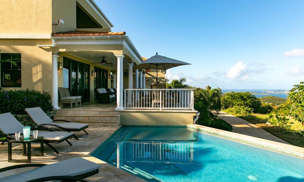 Monte Villa | Ard Na Mara,"high above the sea", perched high above Cruz Bay with sunset views.