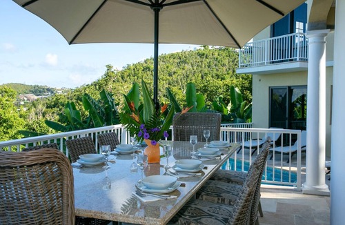 Monte Villa | Ard Na Mara,"high above the sea", perched high above Cruz Bay with sunset views.