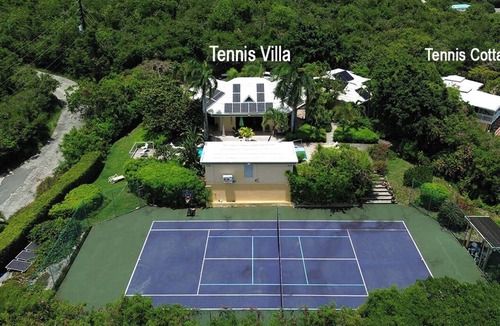 Estate Chocolate Hole and Great Cruz Bay Villa | Play, Stay, and Unwind: Tennis Villa & Cottage for 14 with Pool, A/C, and Tennis/Pickleball Court