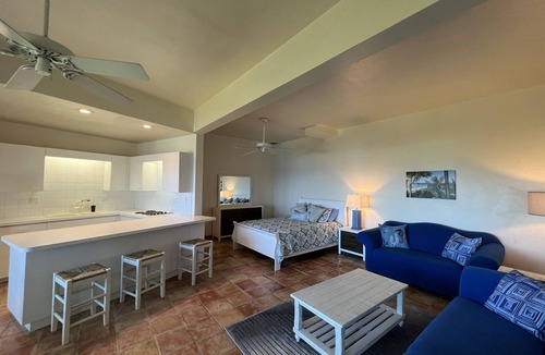 Estate Concordia East House | Sunflower - Amazing view of the Caribbean Sea, pool & lush tropical landscaping