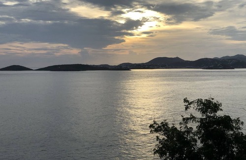 Great Cruz Bay Apartment | Villa Belvedere Oceanfront Suite A with a secluded pool and an AMAZING view!