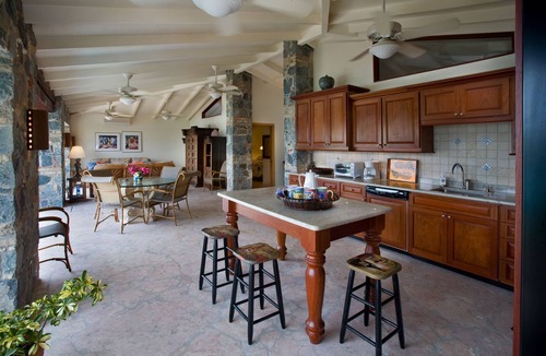 Great Cruz Bay House | Villa Bijou - Stonework w/conch shells, A/C throughout, Pool, Solar Power backup