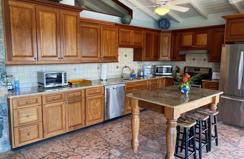 Great Cruz Bay House | Villa Bijou - Stonework w/conch shells, A/C throughout, Pool, Solar Power backup