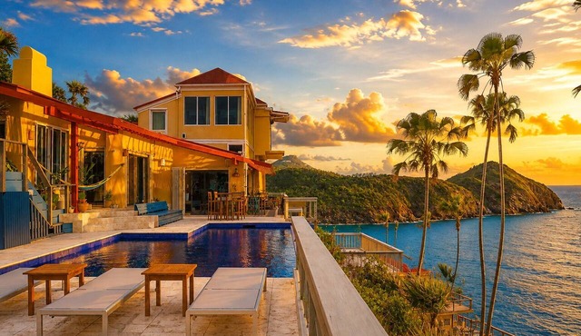 Cliffside Retreat | Infinity Pool, Yoga Deck, 9 BR in St. Thomas
