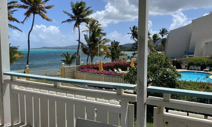 Estate Golden Rock Condo | Oceanfront, Remodeled 2BR- 2 King Size Beds/2BA Condo at Ocean's View