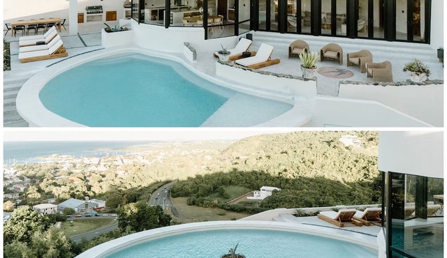 Stunning, designer, villa with water views of Christiansted & resort access in Christiansted